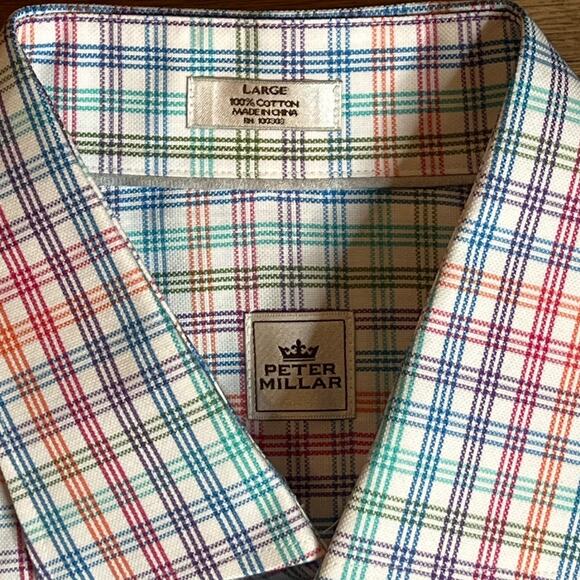 Mens Plaid Check Button Down Long Sleeve Dress Shirt Colorful Pattern - Picture 5 of 5